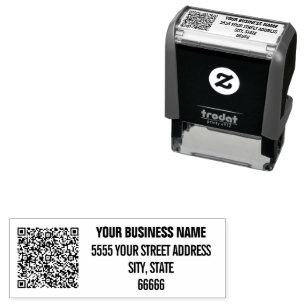 Custom QR Code Info Name Return Address Stamp