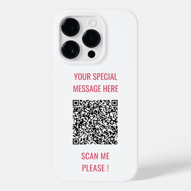Custom QR Code Info Text Surprise iPhone Case Gift (Back)