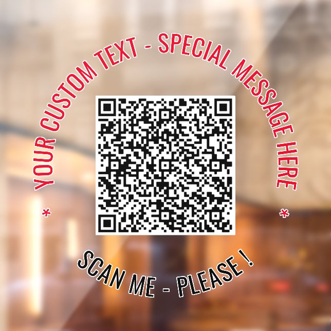 Custom QR Code Info Text Window Cling Choose Colou (Sheet 2)