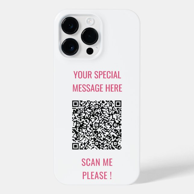 Custom QR Code Info Your Special Text Surprise iPhone Case (Back)