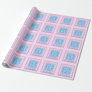 Custom QR Code Jellybean Colour Frame Gift Registr Wrapping Paper