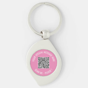 Custom QR Code Keychain and Text Choose Your Colou