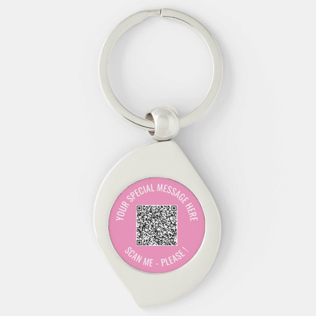Custom QR Code Keychain and Text Choose Your Colou (Front)