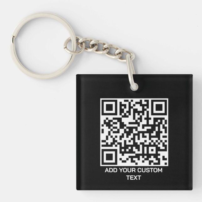 Custom QR Code Keychain – Modern Personalized desi (Front)