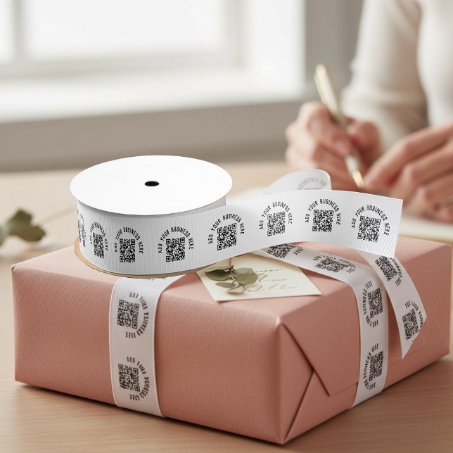 Custom QR code labels Ribbon Grosgrain Ribbon (Creator Uploaded)