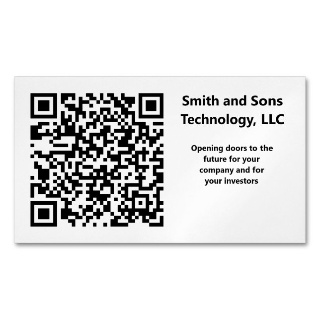 Custom QR Code Linked to your Website Magnetic Business Card (Front)
