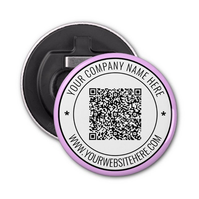 Custom QR Code Logo and Text Stamp Bottle Opener (Front)
