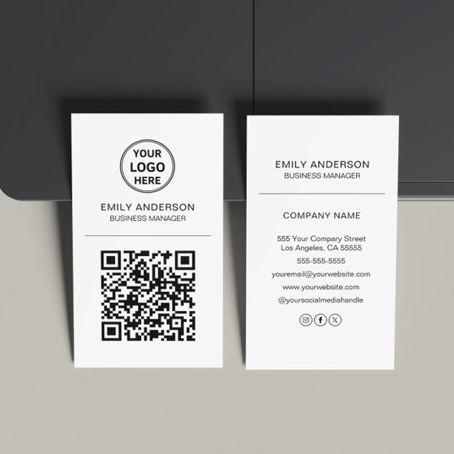 Custom QR Code Logo Minimal Business Card (Custom QR Code Logo Minimal Business Card)