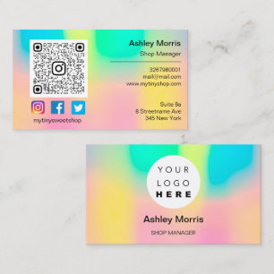 Custom QR Code Logo Social Online Shop Holograph Business Card