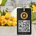 Custom QR Code Logo Text Elegant Black And White Key Ring<br><div class="desc">Upload a logo and QR code, add text, and easily create your personalised keychain. Click CUSTOMIZE FURTHER to change the background colour or text colour. You can TRANSFER this DESIGN on other Zazzle products and adjust it to fit most of the Zazzle items. Standard Studio designs are made in high-resolution...</div>