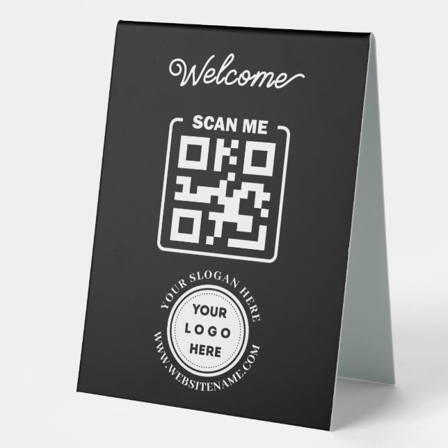 Custom QR Code Logo Text Modern Business (Front)