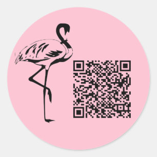 Custom QR Code Logo Trendy Pastel Pink Classic Round Sticker