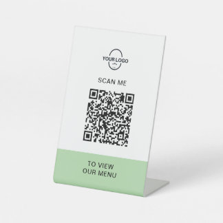Custom QR Code Menu Stand | Contactless Restaurant Pedestal Sign