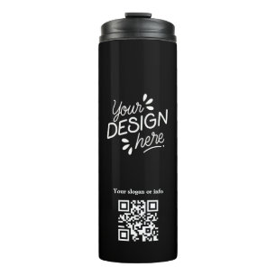 Custom QR Code Minimalist Black Tumbler