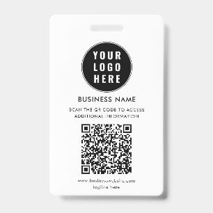 Custom QR Code Modern Business Logo Minimalist ID Badge