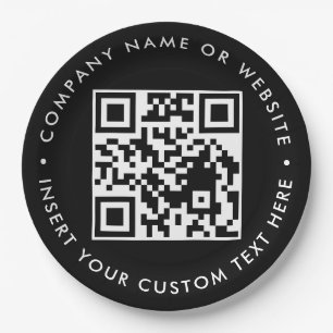 Custom QR Code Modern Business Party Plate