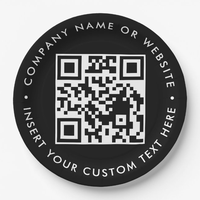 Custom QR Code Modern Business Party Plate (Front)