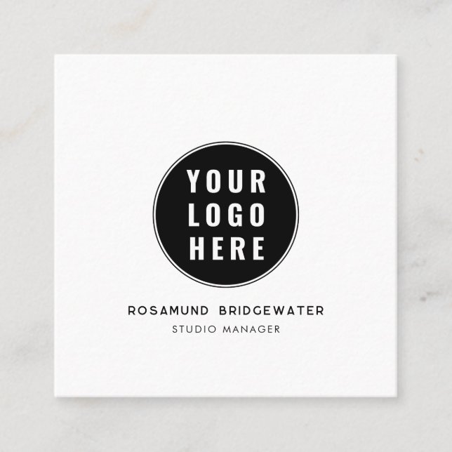 Custom QR Code Modern Logo Minimalist Calling Card (Front)
