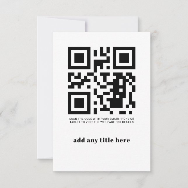 Custom QR Code Modern Trendy Invitation (Front)