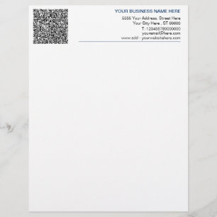 Custom QR Code Name Address Information Letterhead