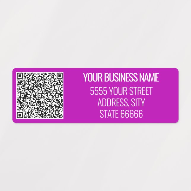 Custom QR Code Name Address Labels Template (Design 1)