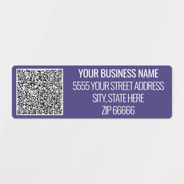 Custom QR Code Name Address Labels - Your Colours (Design 1)