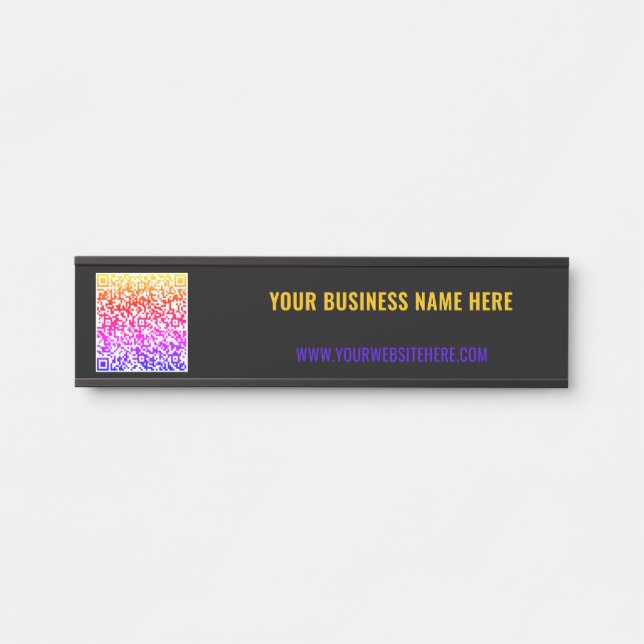 Custom QR Code Name Door Sign - Choose Colours (Front)