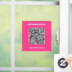 Custom QR Code Name Website Colours Window Cling