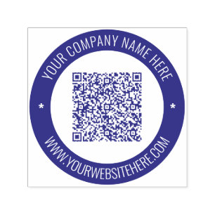 Custom QR Code Name Website Info Colour Round Stam Self-inking Stamp