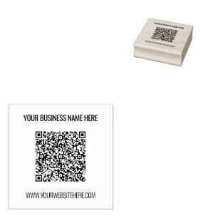 Custom QR Code Name Website Rubber Stamp