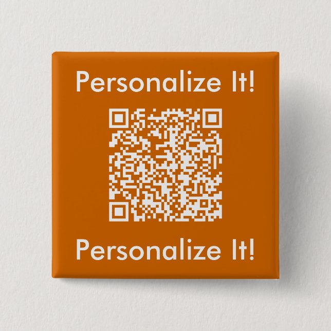 Custom QR Code Orange Button (Front)