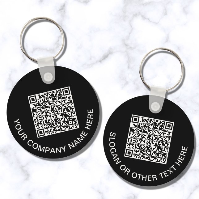 Custom QR Code Promotional Black Key Ring (Creator Uploaded)