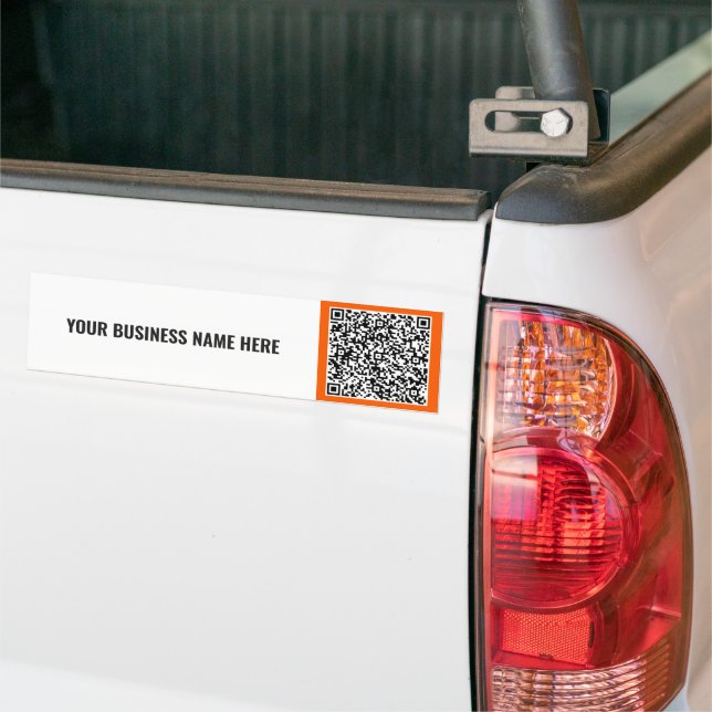 Custom QR Code Promotional Bumper Sticker Example (On Truck)