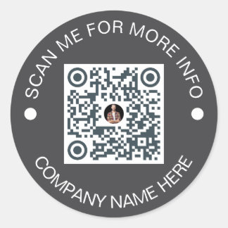 Custom QR Code Round Vinyl Waterproof Business Classic Round Sticker