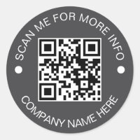 Custom QR Code Round Vinyl Waterproof Business