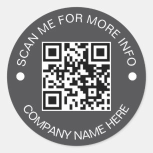 Custom QR Code Round Vinyl Waterproof Business Classic Round Sticker