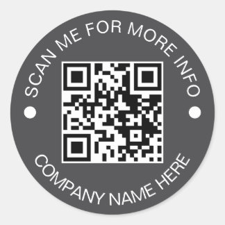 Custom QR Code Round Vinyl Waterproof Business Classic Round Sticker