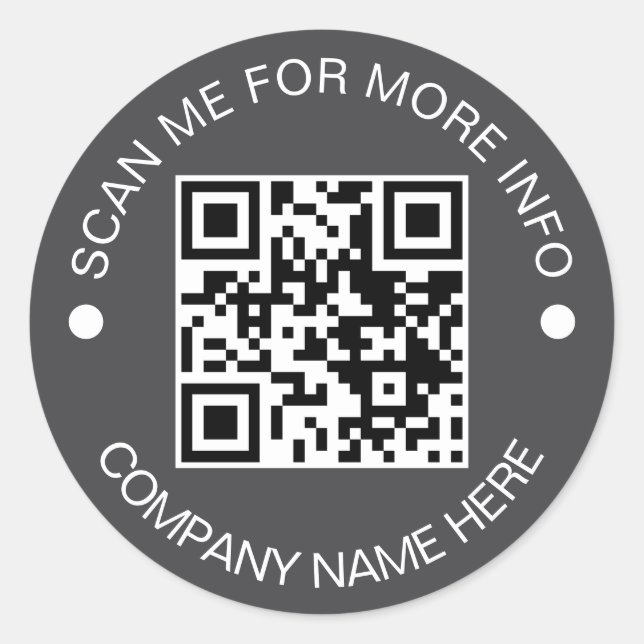 Custom QR Code Round Vinyl Waterproof Business Classic Round Sticker (Front)
