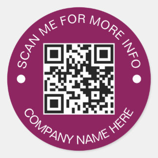 Custom QR Code Round Vinyl Waterproof Business Classic Round Sticker