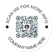 Custom QR Code Round white Waterproof Business