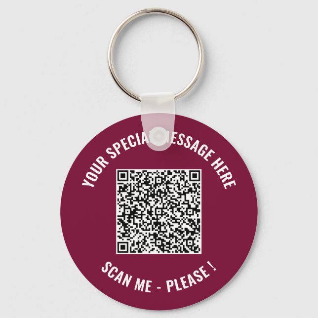 Custom QR Code Scan and Text Your Keychain Gift (Front)