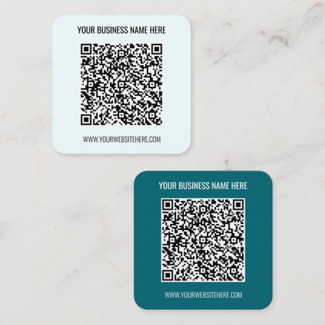 Custom QR Code Scan Info and Text Business Card (Front/Back)