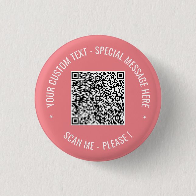 Custom QR Code Scan Info and Text Button Gift (Front)