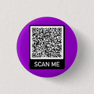 Custom QR Code Scan Info Button Gift - Your Colour