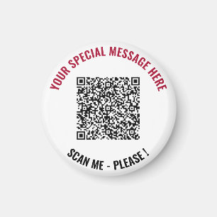 Custom QR Code Scan Info Custom Text Magnet Gift