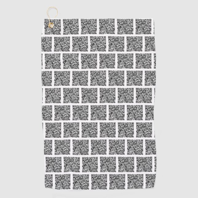 Custom QR Code Scan Info Golf Towel Example (Front)