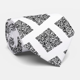Custom QR Code Scan Info Neck Tie Your Colours