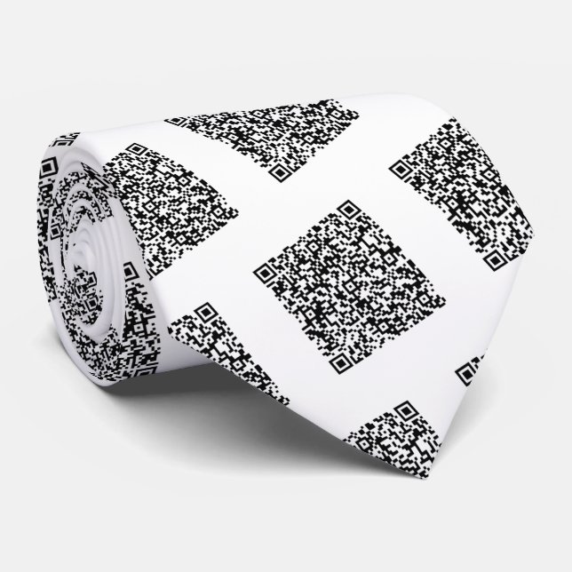 Custom QR Code Scan Info Neck Tie Your Colours (Rolled)