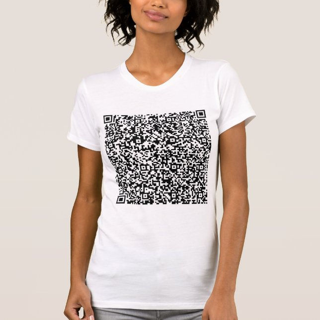Custom QR Code Scan Info Personalised Fun T-Shirt (Front)