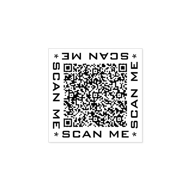 Custom QR Code Scan Info Personalised Rubber Stamp (Imprint)